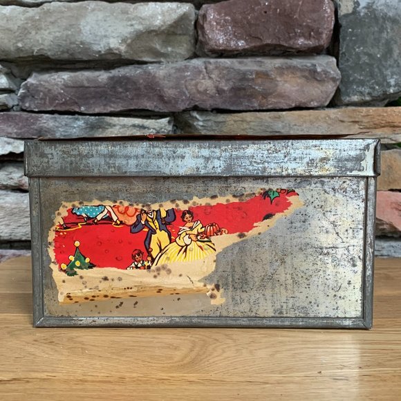 VTG 30s Christmas Tin Macfarlane Lang's M.L. Assorted Biscuits Cookies Holiday - Picture 11 of 13